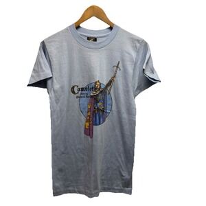 Vtg Camelot Richard Harris 80s Men's Size M Blue Single Stitch Movie T-Shirt USA